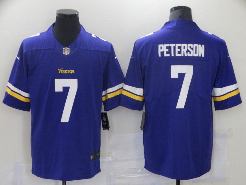 Men Minnesota Vikings 7 Peterson Purple Nike Vapor Untouchable Stitched Limited NFL Jerseys